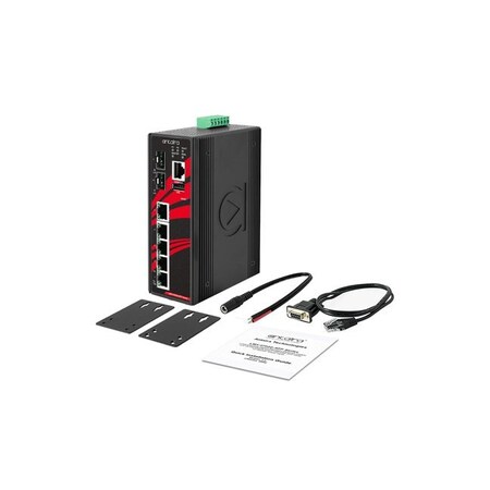 Antaira 7-Port Industrial Gigabit Light Layer 3 Managed Ethernet Switch LMX-0702G-SFP-V2